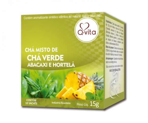 CHÁ Q-VITA MISTO  ABACAXI COM HORTELÃ 10G SACHÊ