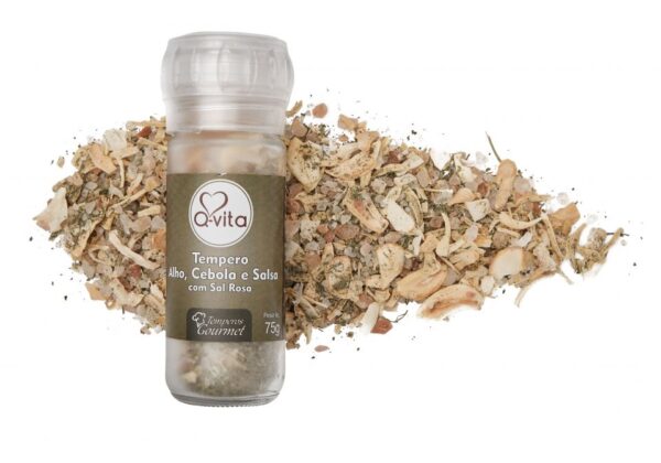 TEMPERO ALHO,CEBOLA E SALSA C/ SAL ROSA C/ MOEDOR 72g